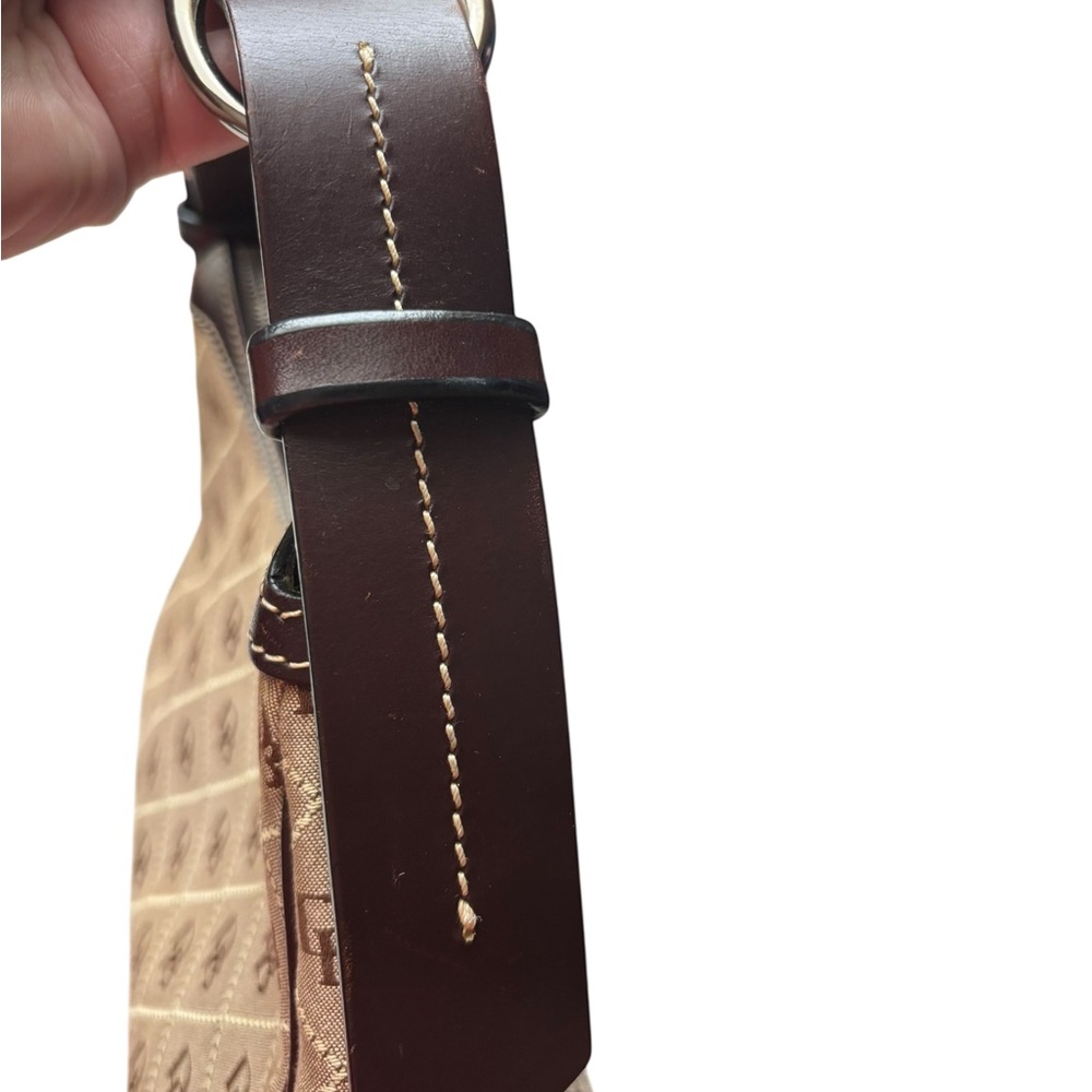 Dooney & Bourke Tan and Brown Monogram Shoulder Bag - Picture 14 of 16